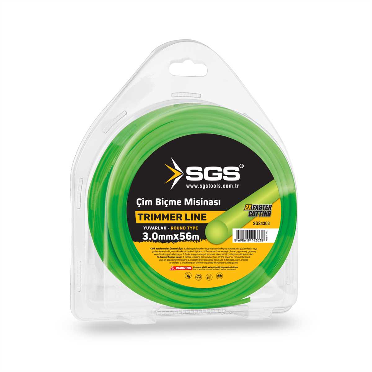 SGS4303 TIRPAN MİSİNASI 3 MM 56 METRE YUVARLAK (YEŞİL)
